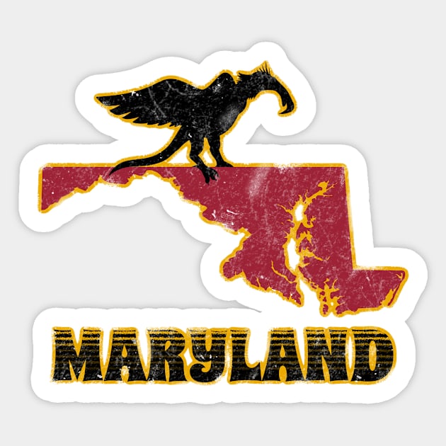 Maryland Snallygaster - distressed retro vintage cryptid Sticker by WatershipBound